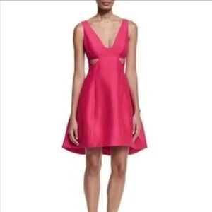 NWT halston heritage high low silk blend cut out dress size 6